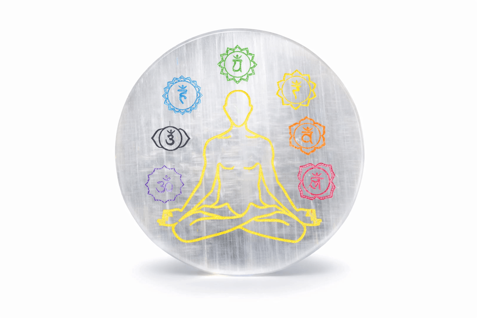 Round 7 Chakra Selenite Charging Plate Spiritual Healing Too - Image 2
